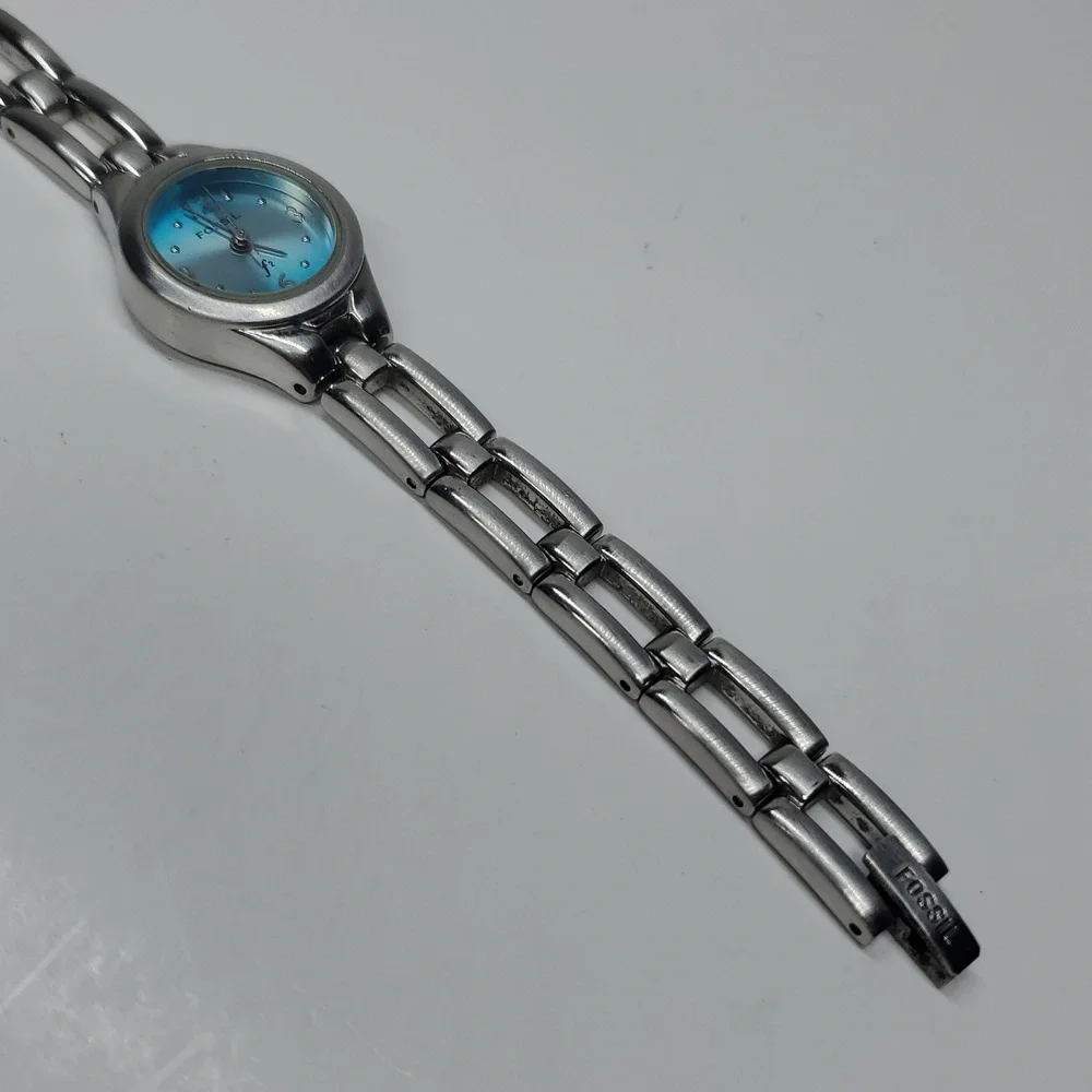 Fossil ES 9466 Turquoise Blue Dial Silver Stainless Steel Watch